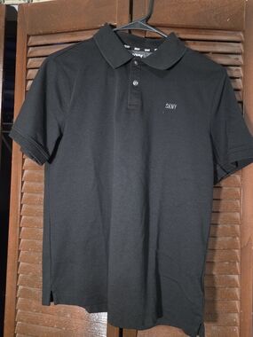 DKNY Men's Black Polo Shirt - Classic Short Sleeve